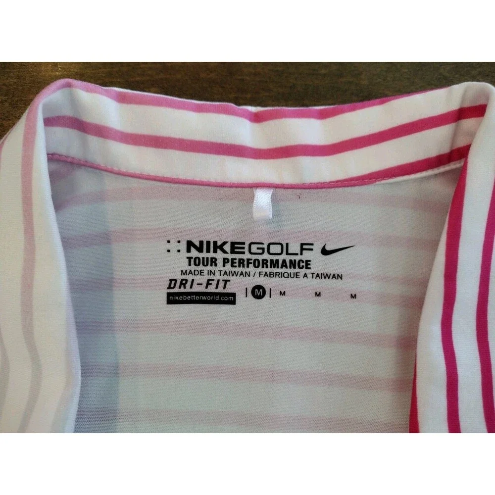 NIKE GOLF Women's Tour Performance white pink Polo Collared sleeveless top M